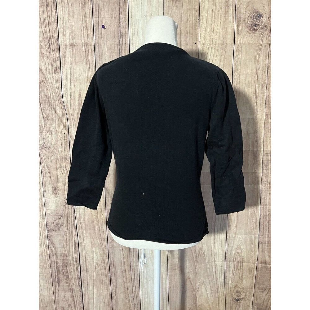 Axcess Women’s Shirt Black Peek A Boo Front Chest - Picture 3 of 7